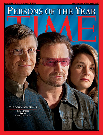 2005: Bill Gates, Bono y Melinda Gates