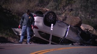 Car crash along Harmon Grove