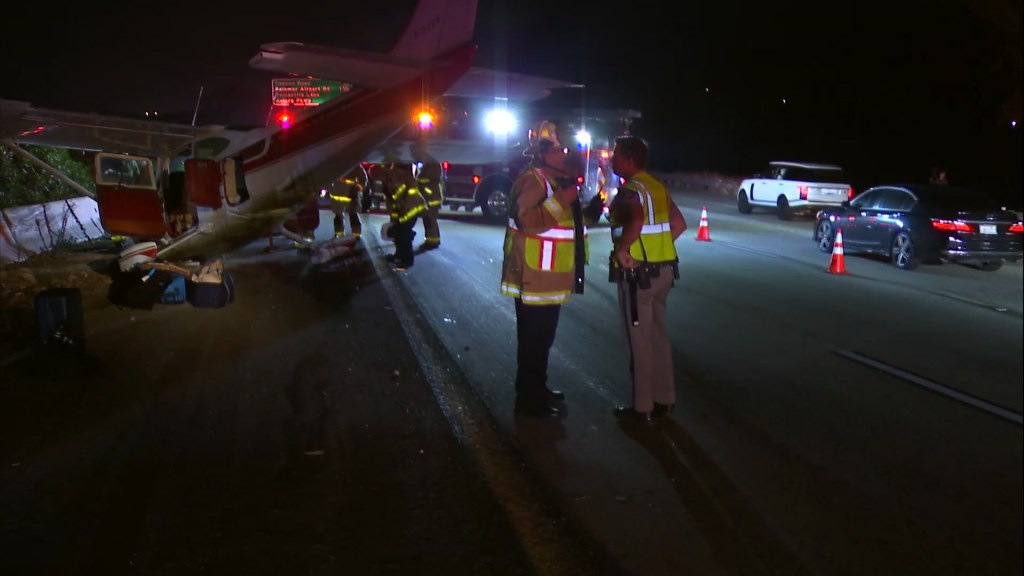A planes landed in I-5 lanes near Carlsbad on December 12, 2019.