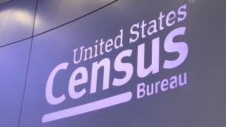 A purple screen that reads United States Census Bureau