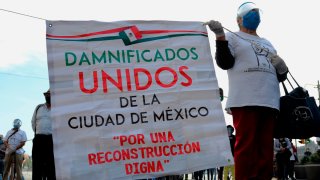 Protesta damnificados del terremoto en México