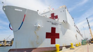 USNS Mercy docked in San Diego