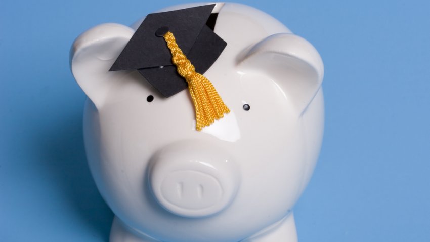 generic college salary piggy bank graduation cap