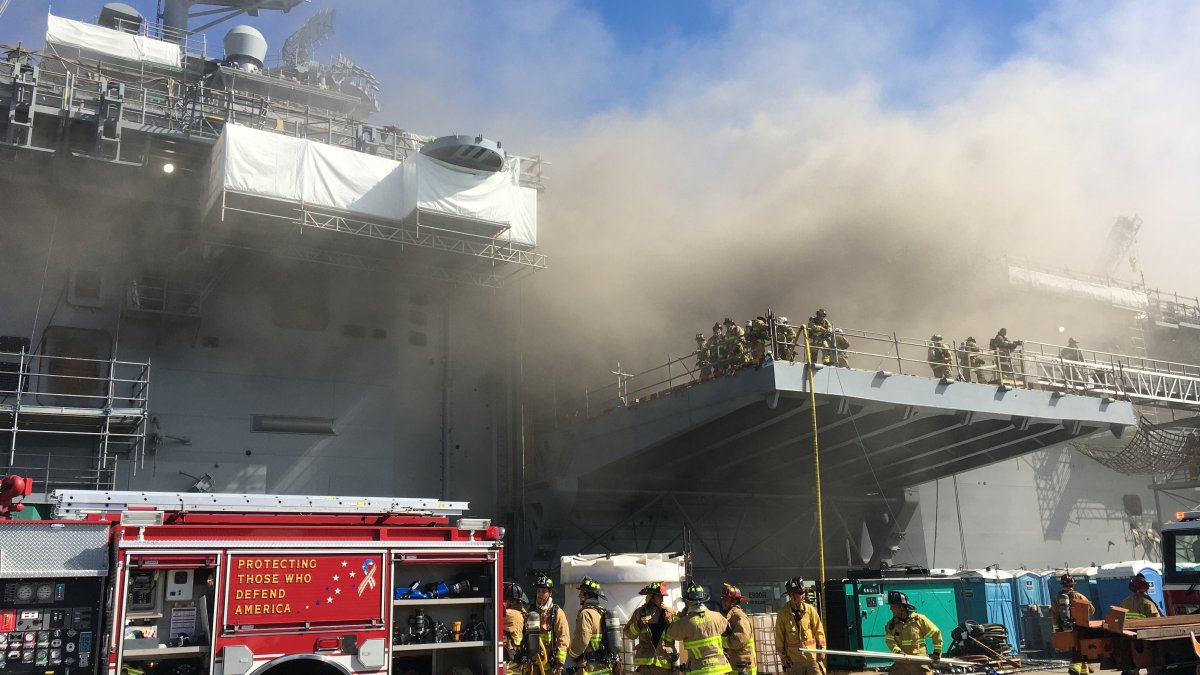 Extinguen incendio en buque en la bahía de San Diego – Telemundo San ...
