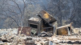 What remains of a home destroyed by the LNU Lightning Complex wildfire.