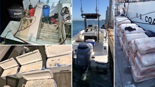 photos showing drugs seized from boatsby CBP.