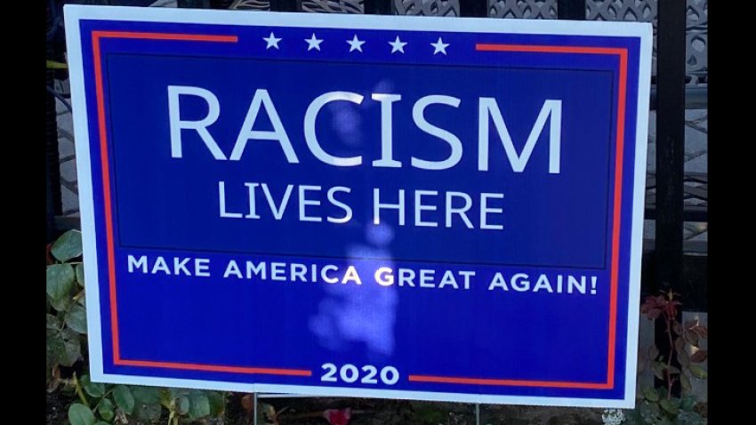 This "Racism Lives Here" sign was spotted in Coronado on Oct. 28.