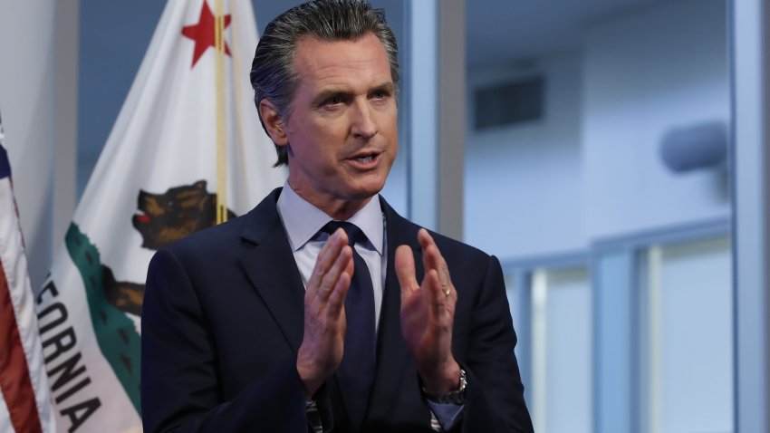 Gavin Newsom, governor of California, speaks during a news conference in Sacramento, California