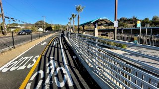 An image of the newly unveiled three-mile portion of the Inland Rail Trail in Vista.