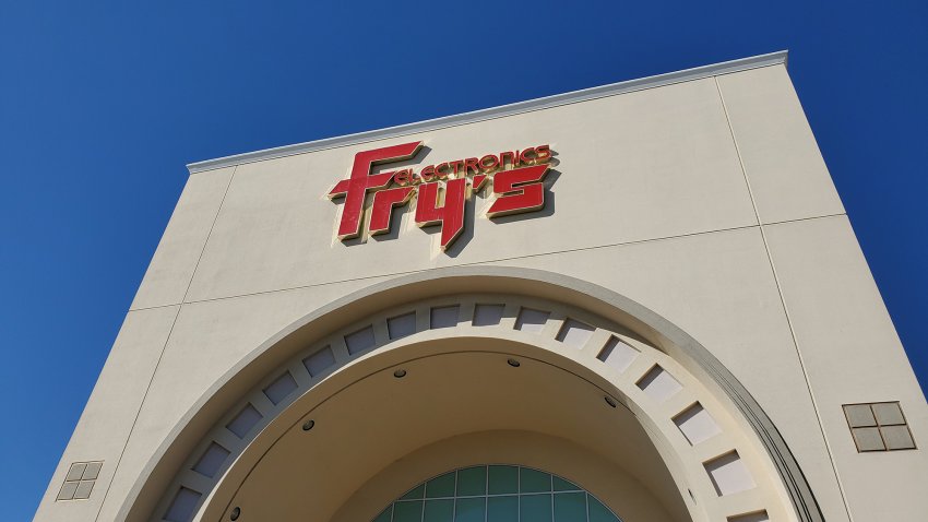 Facade with logo at Fry's Electronic.