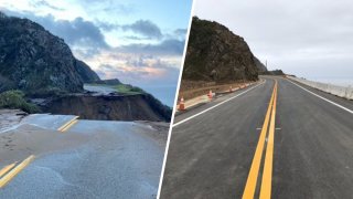 A before and after look at a stretch of Highway 1 in the Big Sur area.