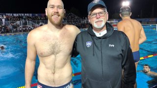 USA Water Polo Player Alex Bowen with dad