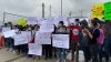 Manifestación de migrantes en Tijuana