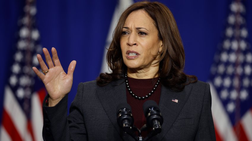 BRANDYWINE, MARYLAND – DECEMBER 13: U.S. Vice President Kamala Harris delivers remarks at the Prince George’s County Brandywine Maintenance Facility on December 13, 2021 in Brandywine, Maryland. The county is working to electrify its entire vehicle fleet. During the visit Harris announced the Biden Administration’s new Electric Vehicle Charging Action Plan that works to fast-track investments from the Bipartisan Infrastructure Law and create a joint electric vehicles office between the departments of Energy and Transportation. (Photo by Chip Somodevilla/Getty Images)