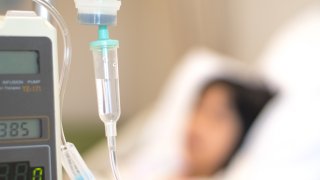 A file image of a child in a hospital bed