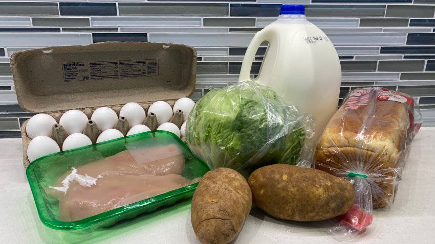 Six common grocery items