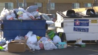 An image of excess trash in San Diego.