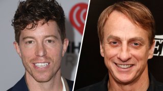 Snowboarder and Olympian Shaun White, left, and pro-skateboarder Tony Hawk, right.