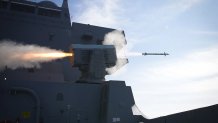 160121-N-WK391-001 PACIFIC OCEAN (Jan. 21, 2016) The amphibious transport dock ship USS New Orleans (LPD-18) fires a RIM-116 Rolling Airframe Missile (RAM) from its forward launcher while off the coast of Southern California during a live-fire exercise. New Orleans, part of the Boxer Amphibious Ready Group (ARG), is currently underway conducting routine training exercises and maintenance in preparation for its upcoming deployment. (U.S. Navy photo by Mass Communication Specialist 3rd Class Brandon Cyr/ Released)