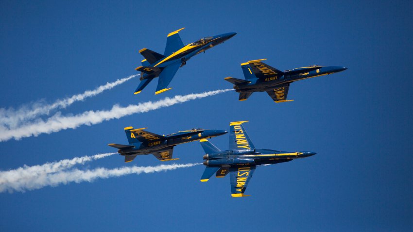 U.S. Navy Blue Angels perform aerobic maneuvers during the 2016 Marine Corps Air Station (MCAS) Miramar Air Show at MCAS Miramar, Calif., Sept. 24, 2016. The MCAS Miramar Air Show honors 100 years of the Marine Corps Reserves by showcasing aerial prowess of the Armed Forces and their appreciation of the civilian community’s support to the troops.