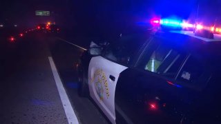 California Highway Patrol responds to the scene of a pedestrian crash near North Park on Thursday, Oct. 5, 2022.