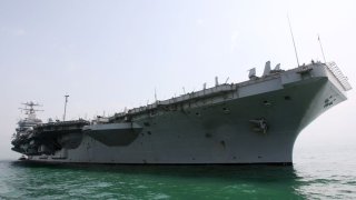 Media tour of USS Abraham Lincoln, CVN 72 in the Victoria Harbour on April 6, 2006.