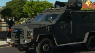 A SWAT team arrives to a Chollas View neighborhood where a shooting was reported.