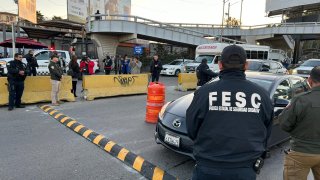 Filtro de autoridades mexicanas en Tijuana en la garita de San Ysidro. 15 de noviembre 2022.