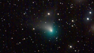 A photo of the comet C/2022 E3 (ZTF), first discovered in March 2022. It will be closest to the Sun on Jan. 12 before passing the Earth on Feb. 2.