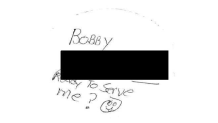 Internal Affairs documents regarding the investigation of Sgt. Buddy Johnson included this image of a police badge sticker, which included writing.
