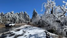 A dusting of snow in Mount Laguna on Feb. 15, 2023.