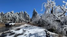 A dusting of snow in Mount Laguna on Feb. 15, 2023.