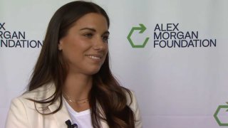 San Diego Wave striker and Team USA forward Alex Morgan beams with pride on Tuesday, March 22, 2023 at the celebration for her new initiative, the Alex Morgan Foundation.