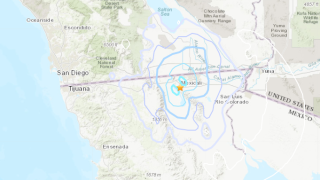 A map by USGS shows an earthquake in Mexicali and its impact on Friday, April 14, 2023.