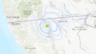 The Ocotillo quake shake map created by the US Geological Survey