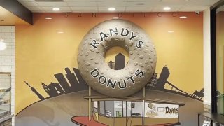 A piece of decor at the Randy's Donuts in Kearny Mesa pays homage to the chain's original location in Inglewood.