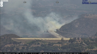 Brush fire burns in Bonsall.