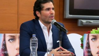 Fotografía de archivo del actor Eduardo Verástegui durante una rueda de prensa en Ciudad de México (México).