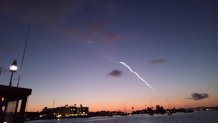A Firefly rocket launch as seen from Balboa Island Thursday Sept. 14, 2023.