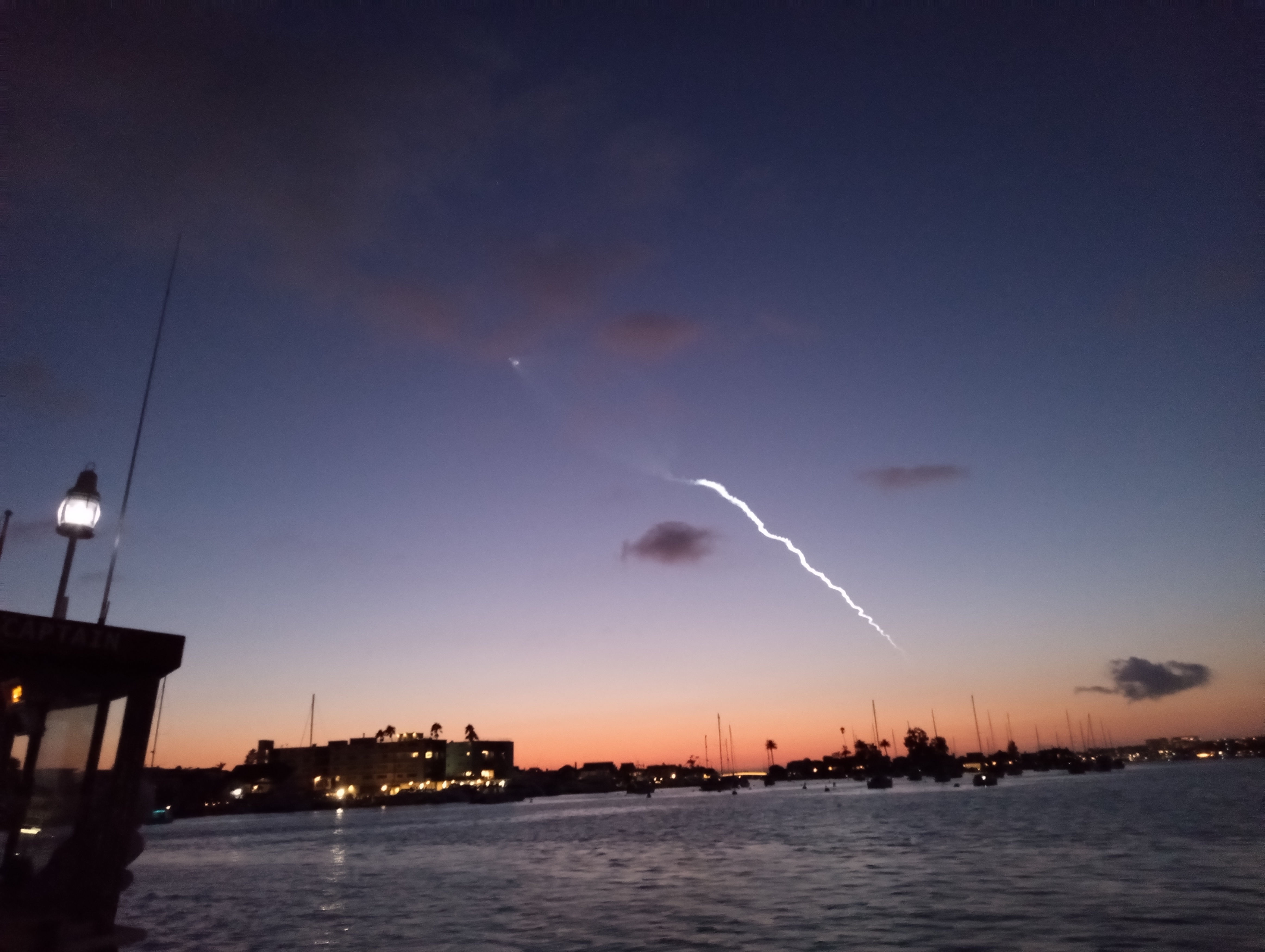 A Firefly rocket launch as seen from Balboa Island Thursday Sept. 14, 2023.