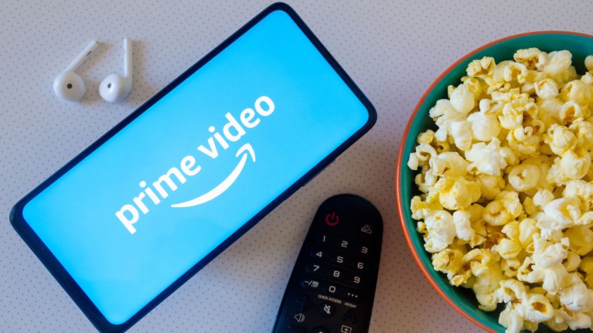 Photo of phone showing Amazon Prime Video.