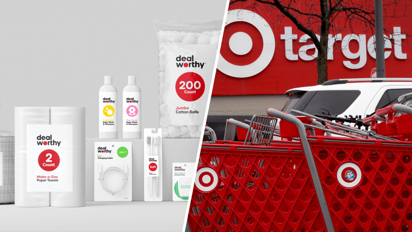 Foto de productos de la nueva marca de Target, "Dealworthy"