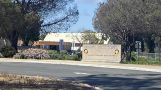 A Diegueño Middle School sign is shown in front of the middle school, March 26, 2024.