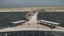A rendering of the preferred design concept for the potential Ocean Beach Pier replacement.