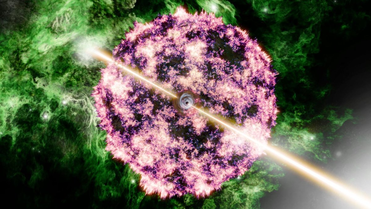 Universo estallido de rayos gamma provocado por colapso de estrella