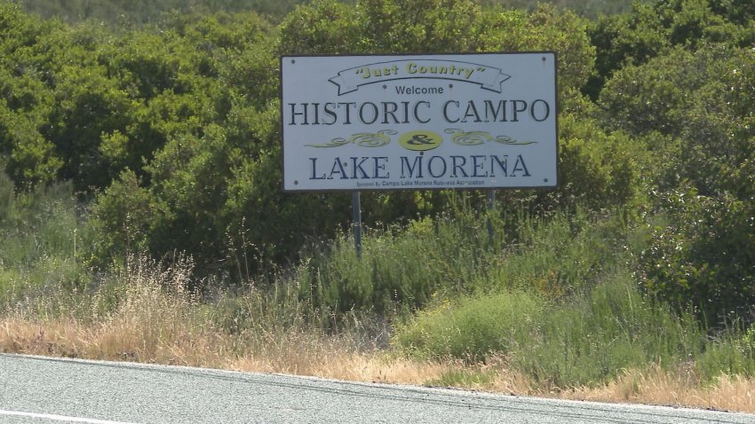 Sign on side of road in Campo, California.