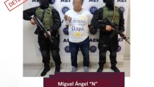 Miguel Ángel “N”, fue detenido como presunto homicida de un estudiante del Conalep asesinado el pasado 10 de junio en la en la colonia Lomas Conjunto Residencial.. Foto: FGE