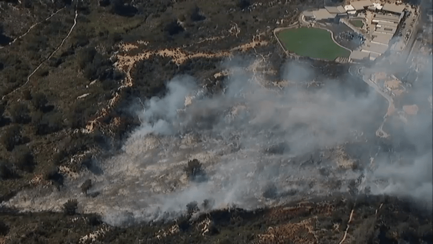 A brush fire broke out near Del Mar Heights on June 25, 2024. (NBC 7 San DIego)