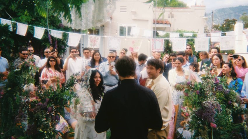 Vanessa Acosta marries Sam Roberts in their backyard in Pasadena, California, on May 25, 2024.