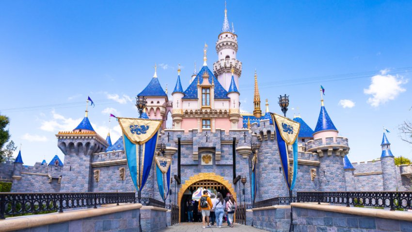 General views of Sleeping Beauty Castle at Disneyland on April 06, 2024 in Anaheim, California.